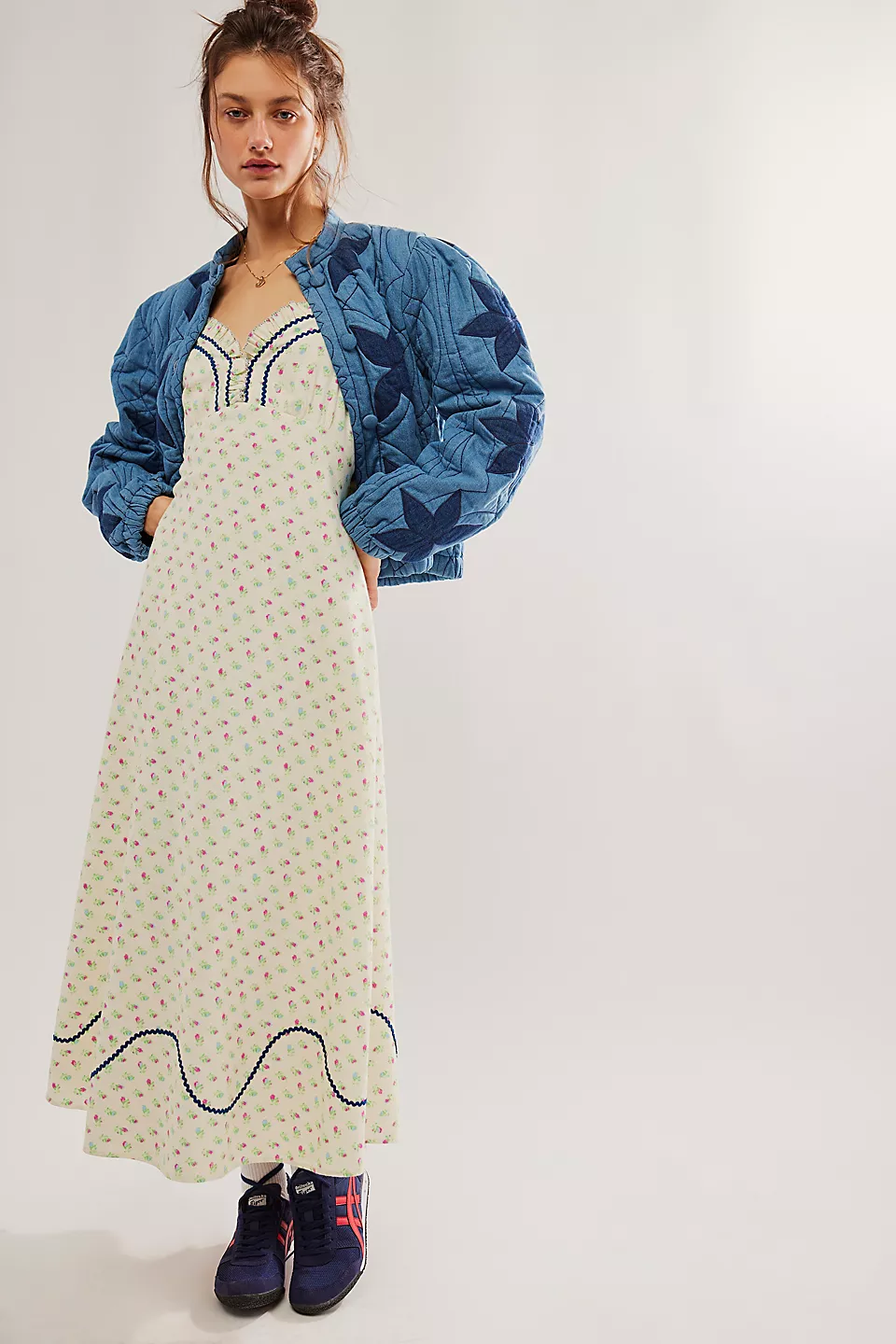 Free People Sweet Hearts Midi Dress - Ivory Combo - Image 3