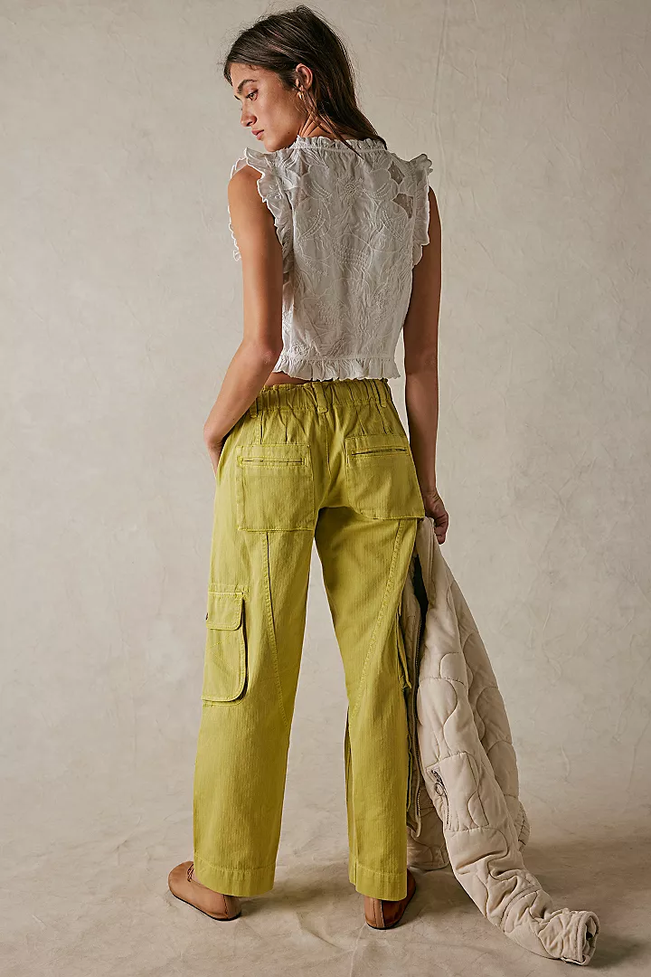 Free People Tahiti Cargo Pants - Citronelle - Image 2