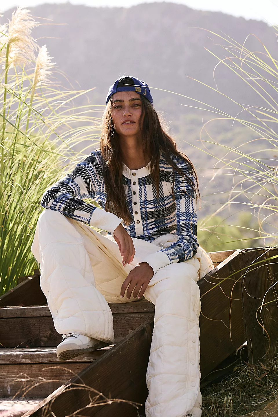 Free People Rally Layer Printed - True Plaid Ivory - Image 2