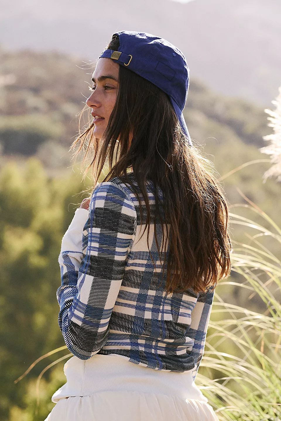 Free People Rally Layer Printed - True Plaid Ivory - Image 3