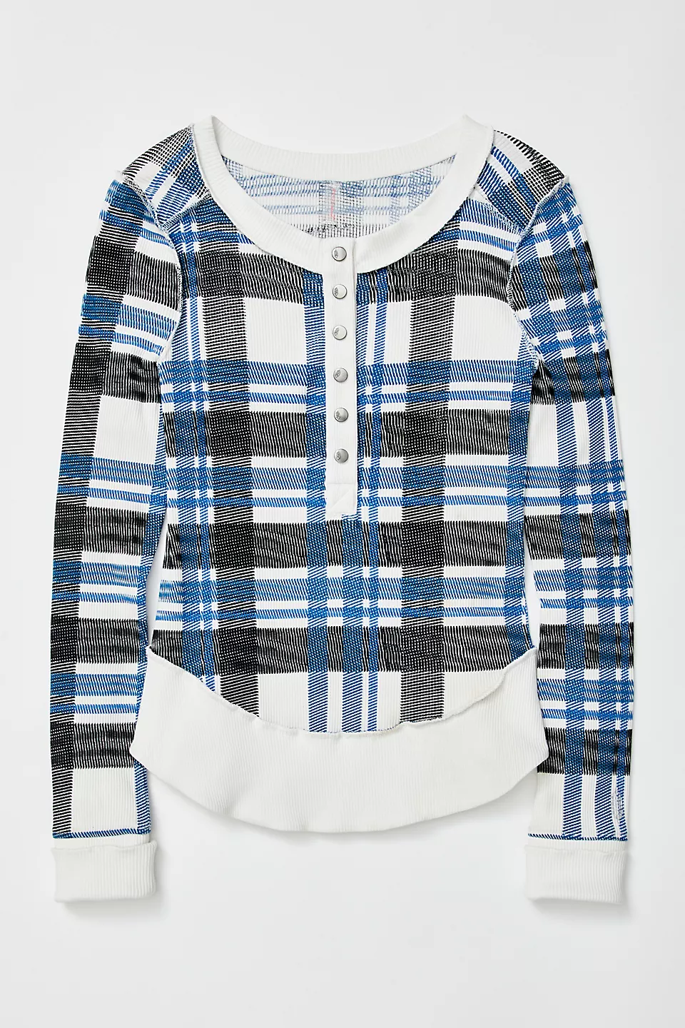Free People Rally Layer Printed - True Plaid Ivory - Image 4