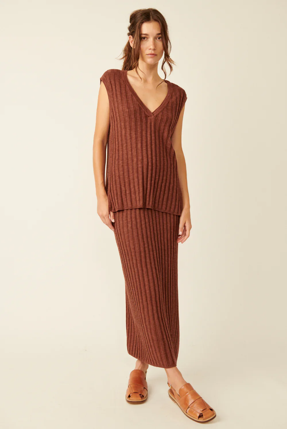 Free People Veda Sweater Set - BROWN OWL - Image 2