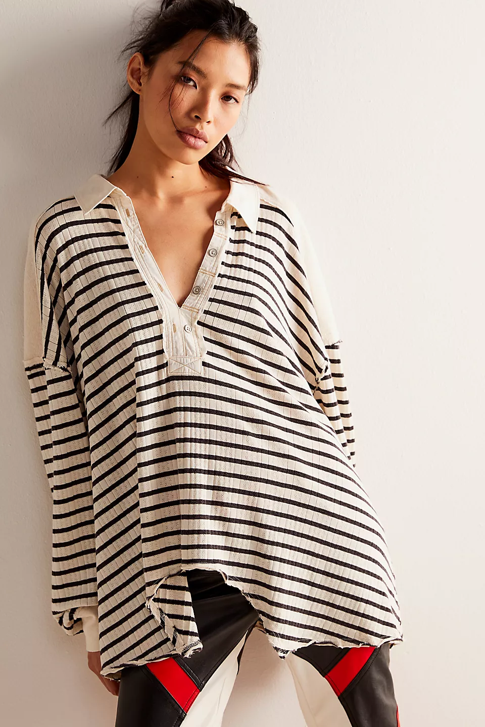 Free People We The Free All For You Polo - Cream Combo