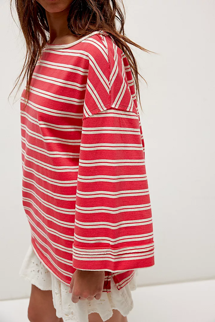 Free People We The Free C'Est La Vie Tee - Red Combo - Image 3