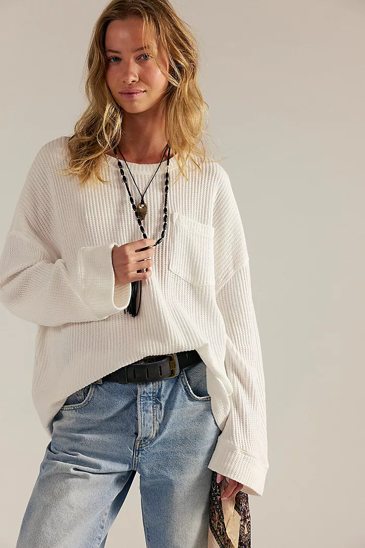 Free People We The Free Dawson Pocket Thermal - Clean Ivory