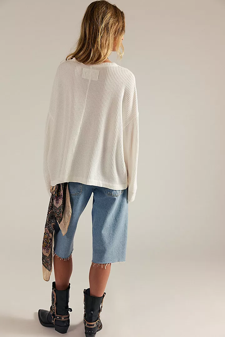 Free People We The Free Dawson Pocket Thermal - Clean Ivory - Image 2