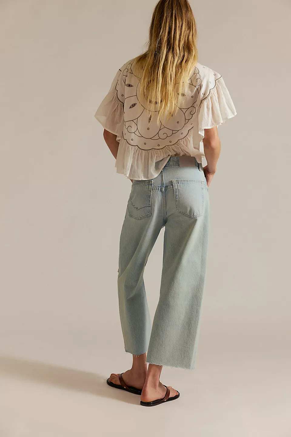 Free People We The Free Deep Trance Dropped Boyfriend Jeans - Bleached Out - Image 3