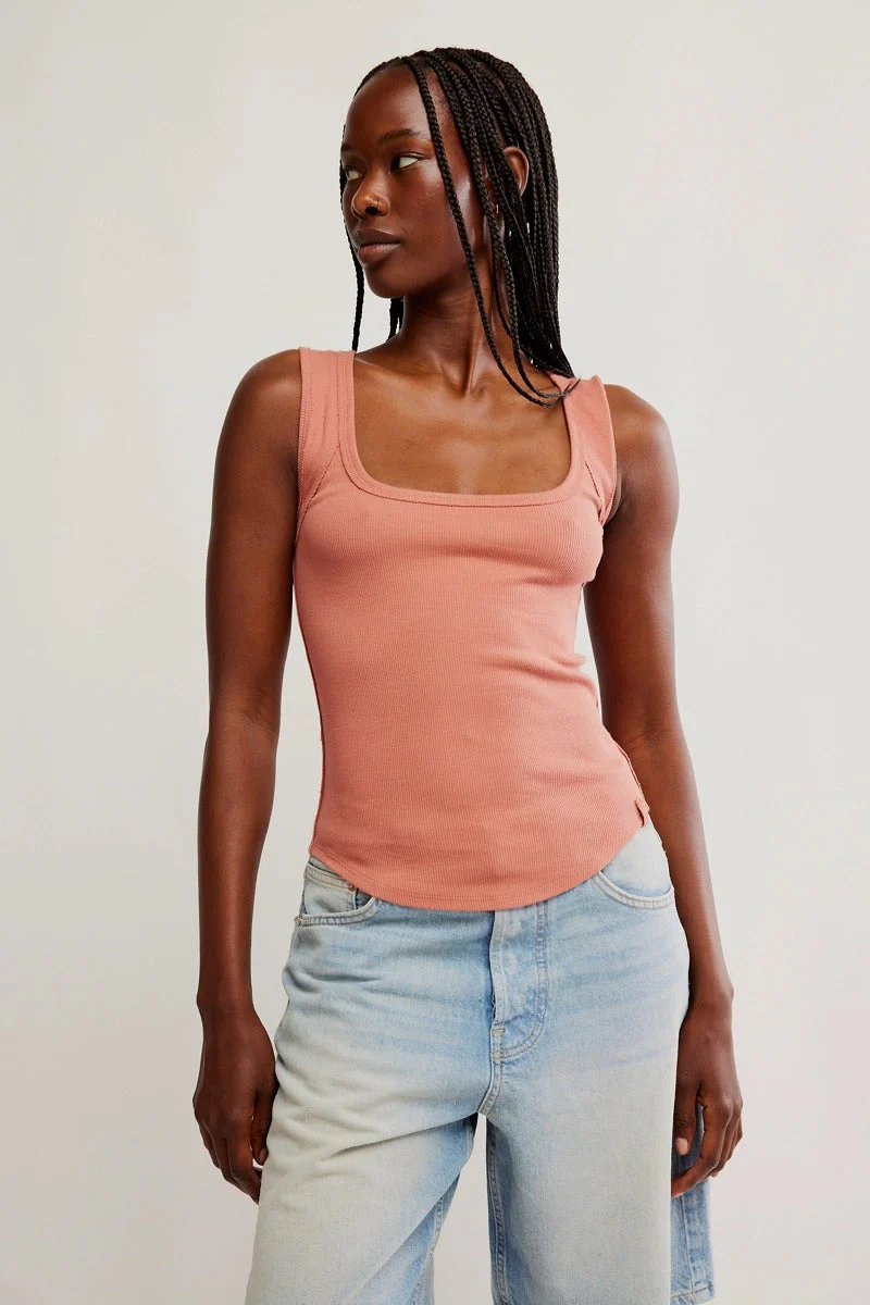 Free People We The Free Hummingbird Tank - CEDARWOOD