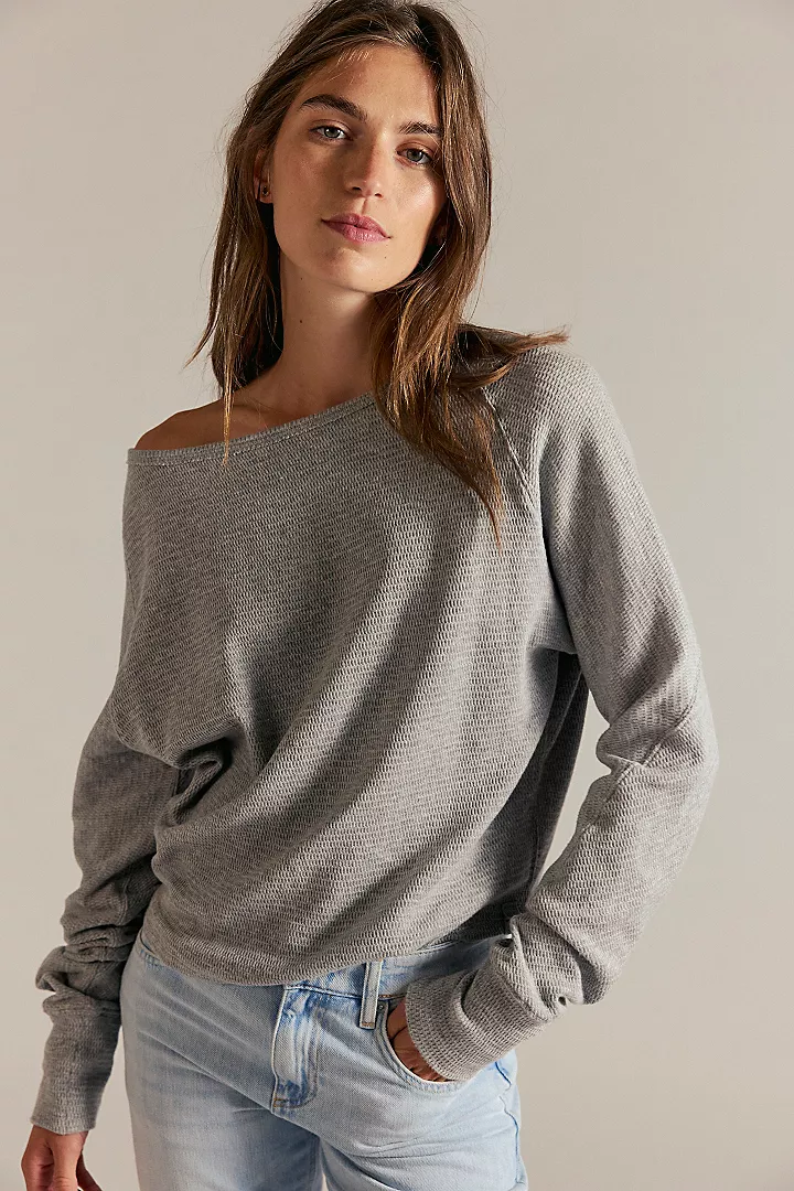 Free People We The Free Jess Long Sleeve - Heather Grey