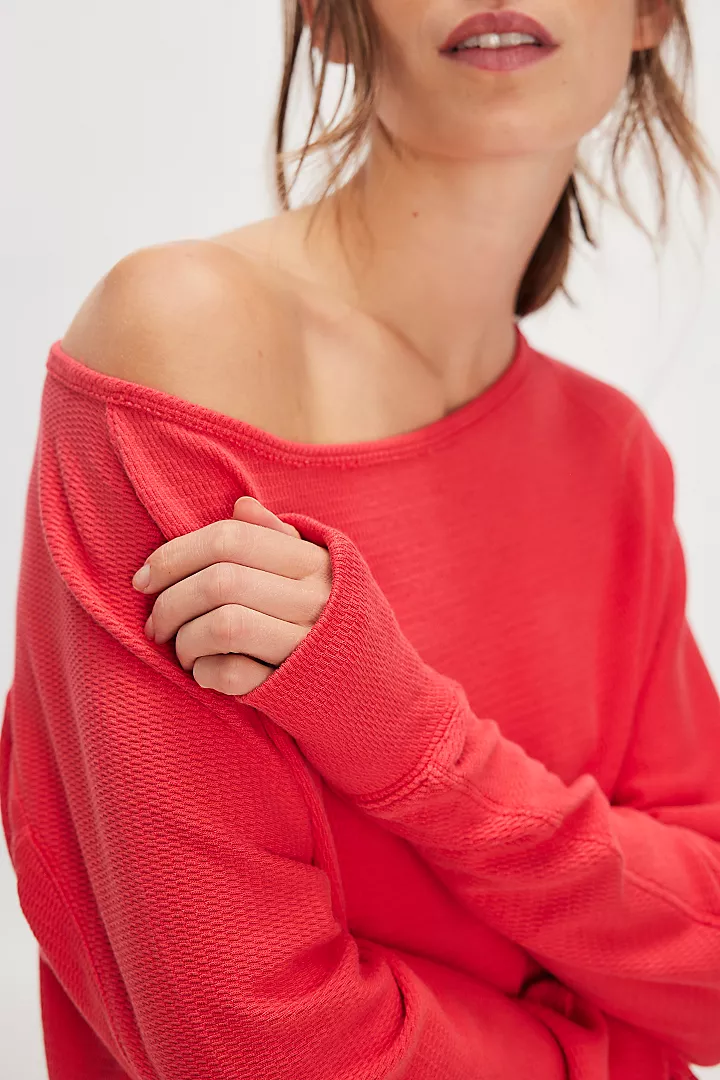 Free People We The Free Jess Long Sleeve - Salsa - Image 3