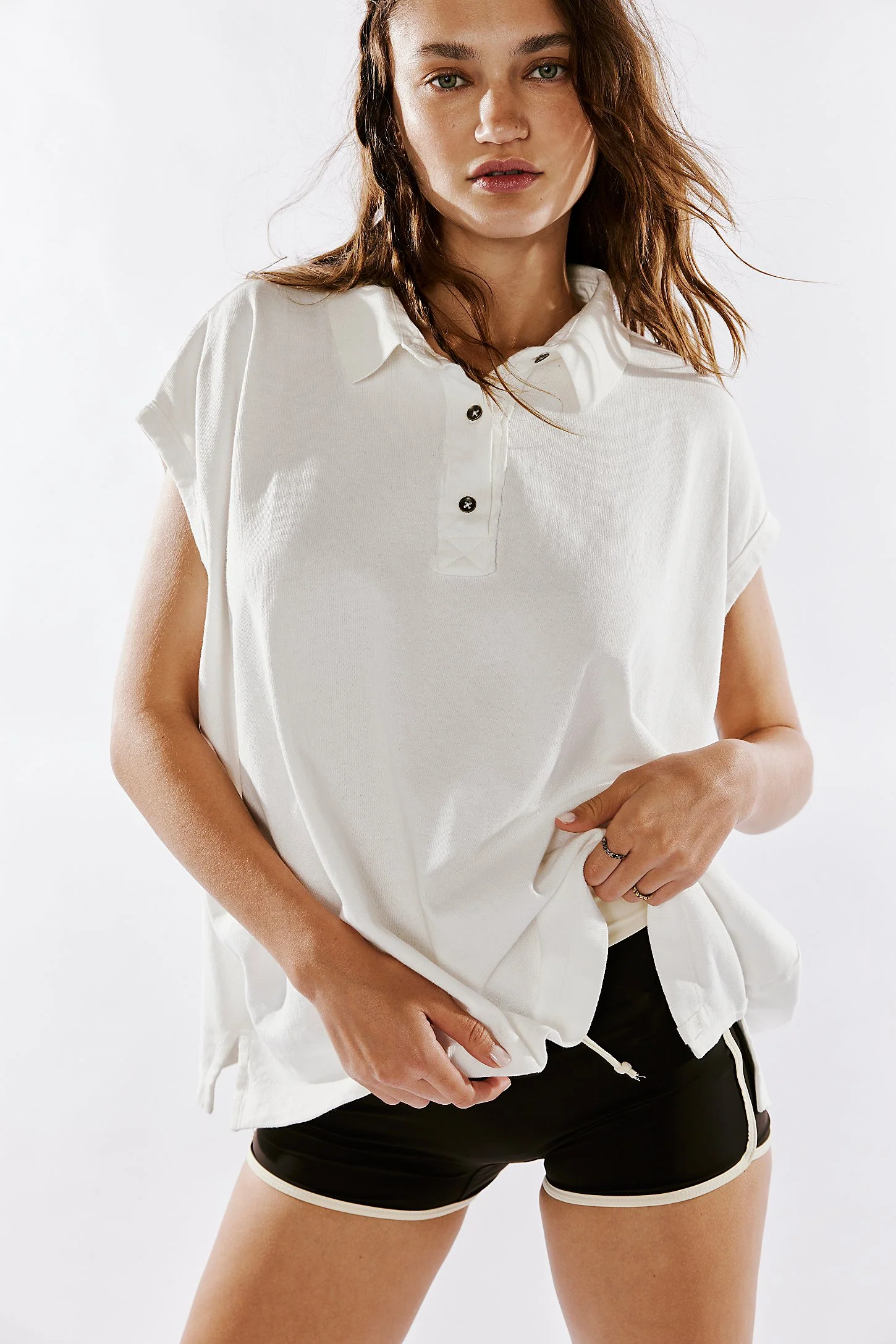 Free People We The Free Keep On Polo - Clean Ivory