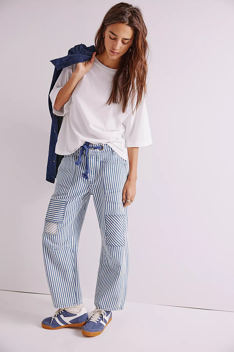 Free People We The Free Moxie Railroad Low-Slung Jeans - DARK SLATE