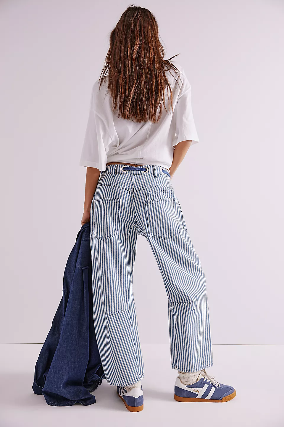 Free People We The Free Moxie Railroad Low-Slung Jeans - DARK SLATE - Image 2