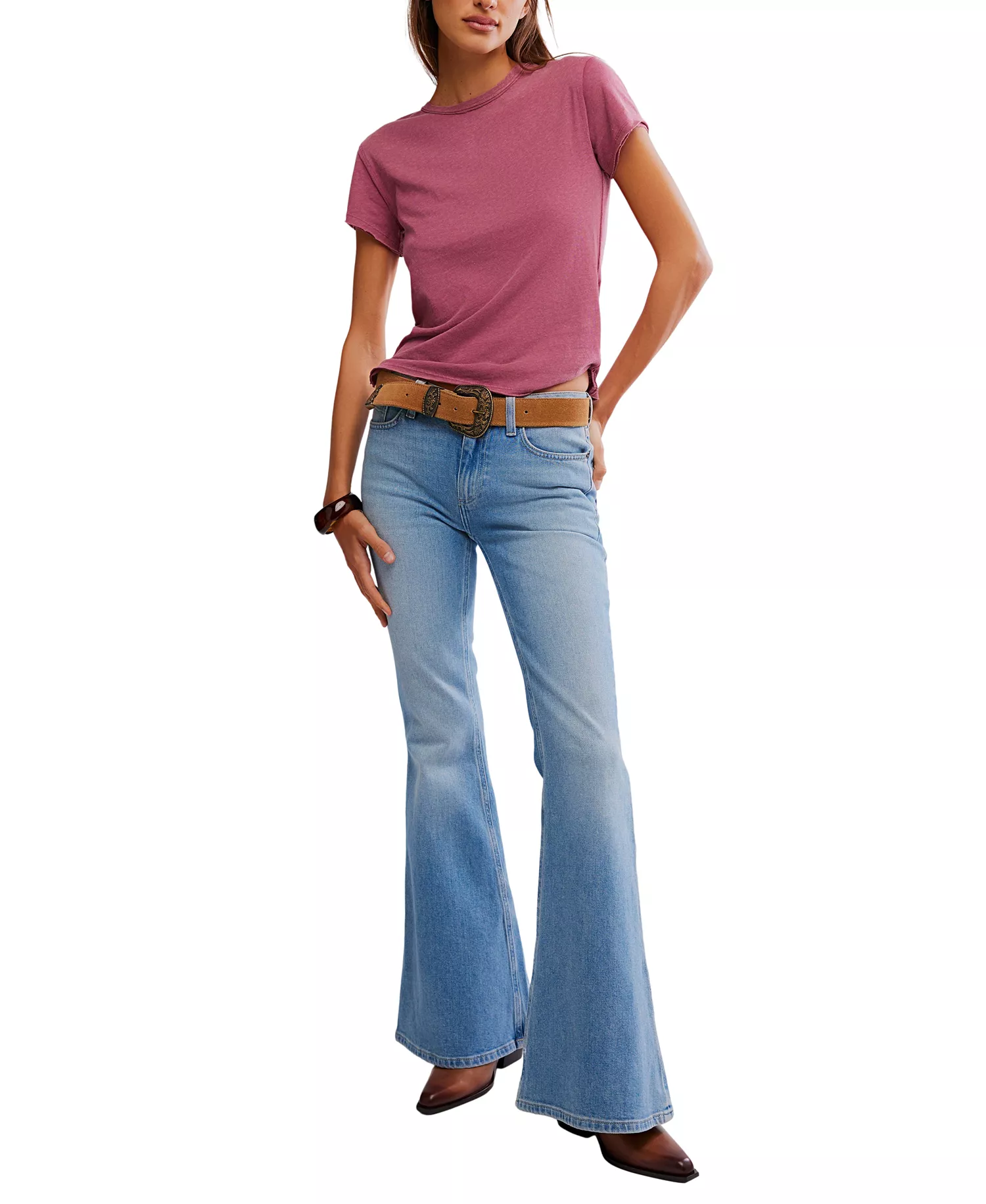 Free People We The Free Nova Tee - Crushed Berry - Image 2