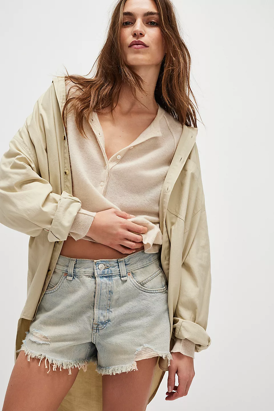 Free People We The Free Now Or Never Denim Shorts - Well Worn