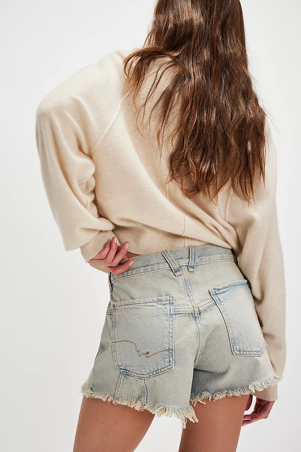 Free People We The Free Now Or Never Denim Shorts - Well Worn - Image 3