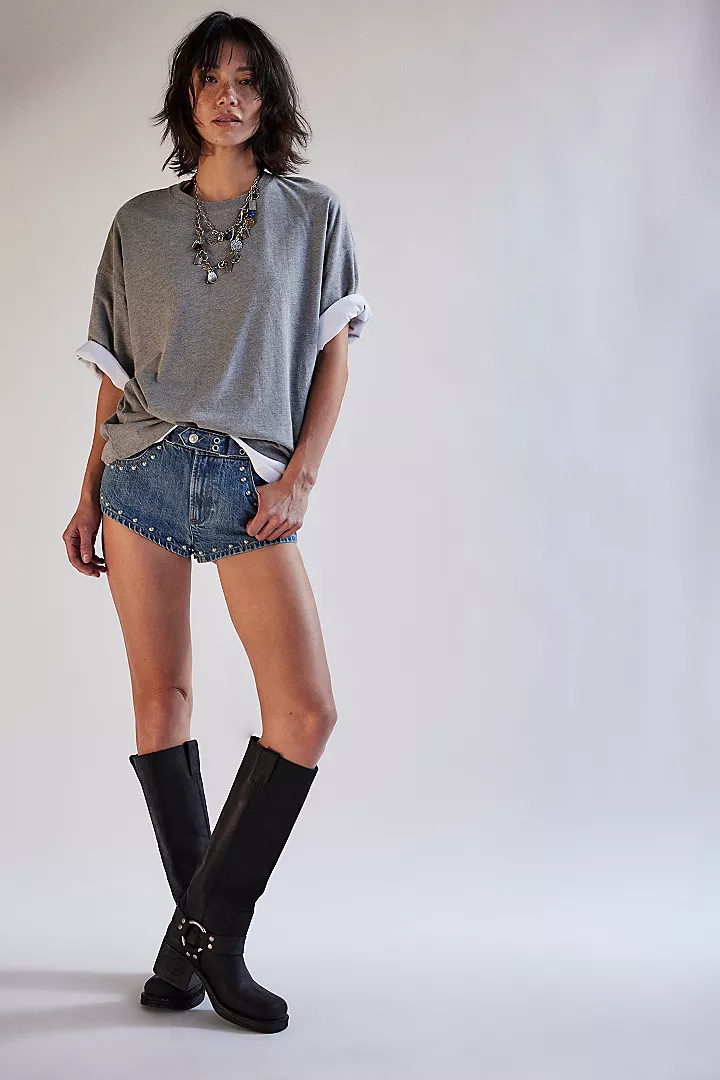 Free People We The Free Perfect Oversized Tee - Heather Grey
