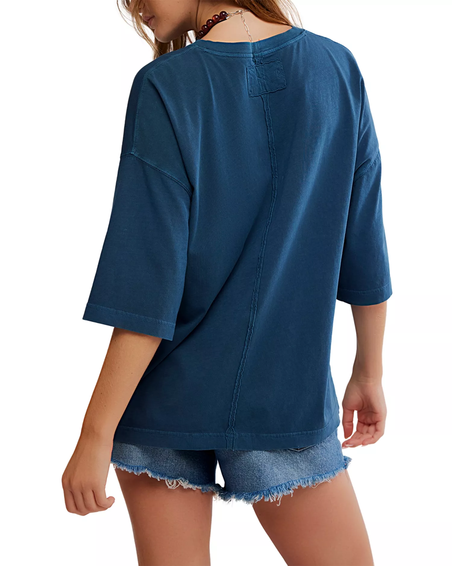 Free People We The Free Perfect Oversized Tee - Varsity Navy - Image 2