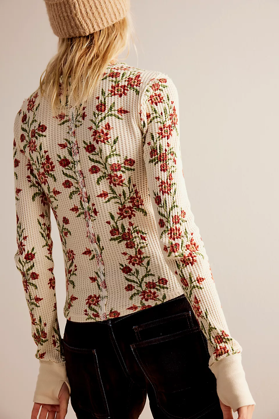 Free People We The Free Pretty Little Thermal - Sand Combo Folk Vine - Image 3