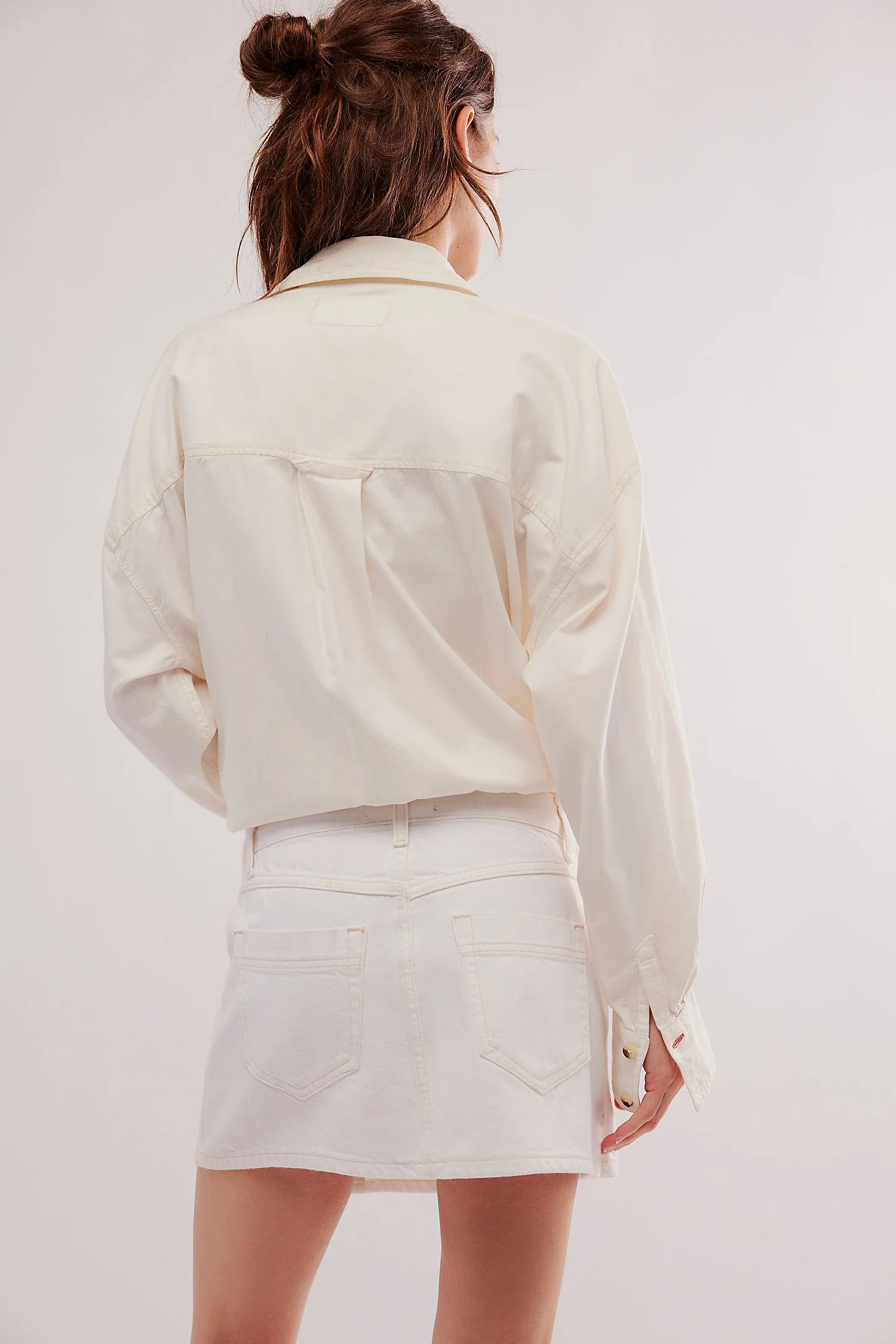 Free People We The Free Wynne Denim Skirt - Bright White - Image 3