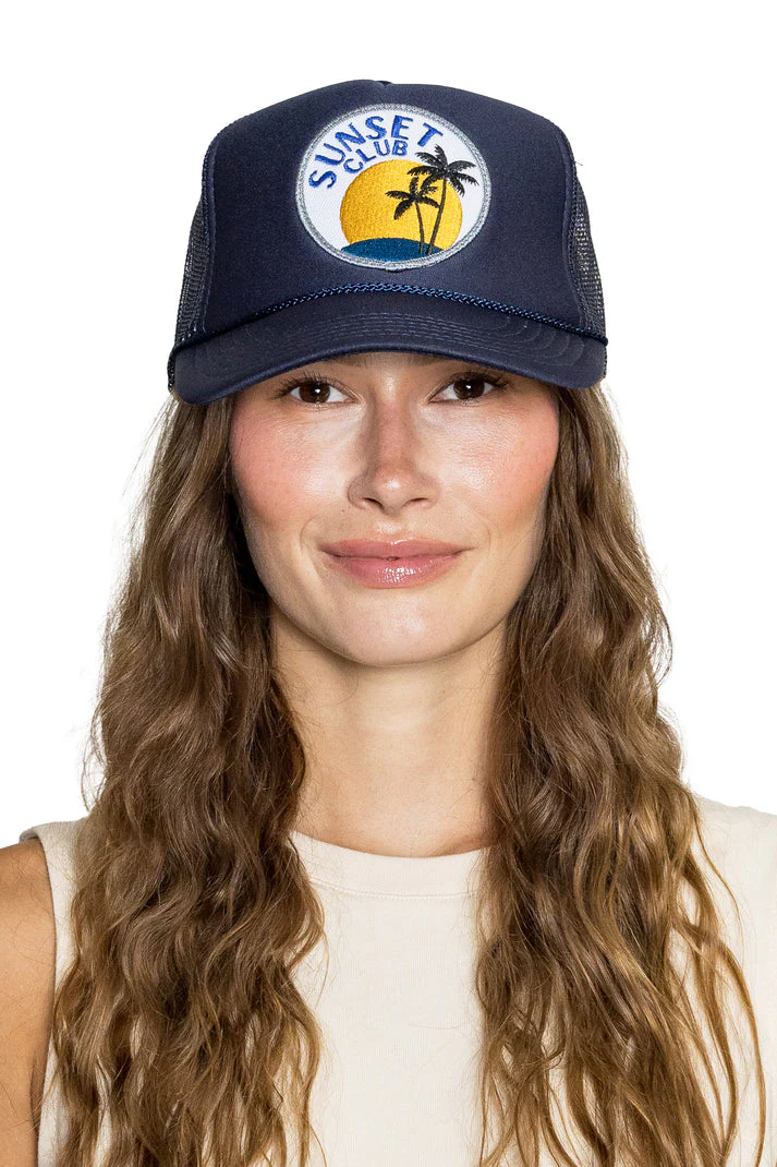 Friday Feeling Sunset Club Trucker Hat - Navy - Image 2