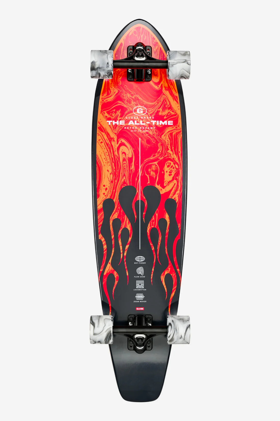 Globe The All-Time 35" Longboard - RED FLAMES