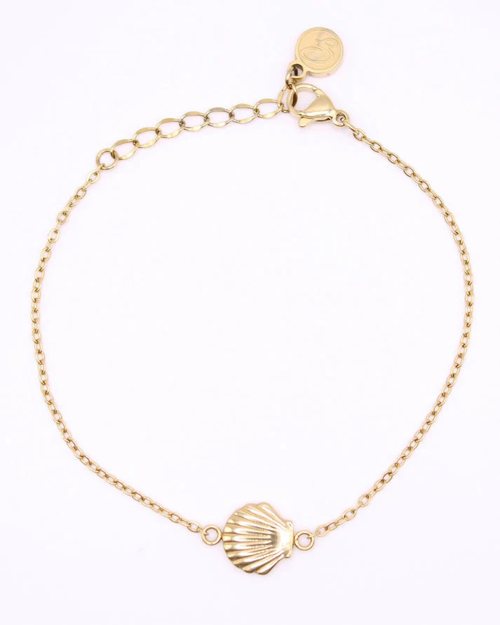 Gypsea Bands Treasures 14k Gold Sea Shell Bracelet Set - NA