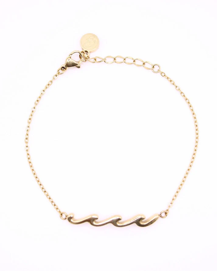 Gypsea Bands Treasures 14k Gold Wave Bracelet Set - NA