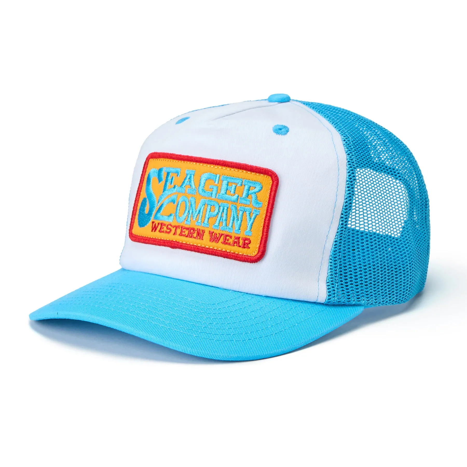 Seager Buckys Trucker Snapback - Light Blue/White