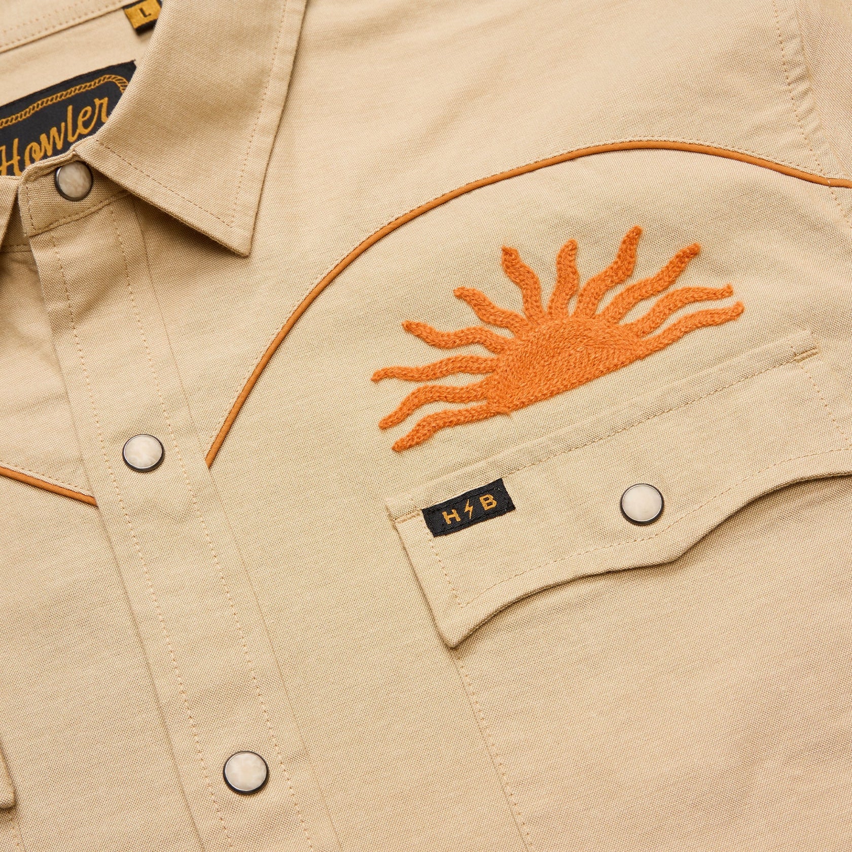 Howler Bros Crosscut Deluxe Snapshirt - El Sol: Gold - Image 6