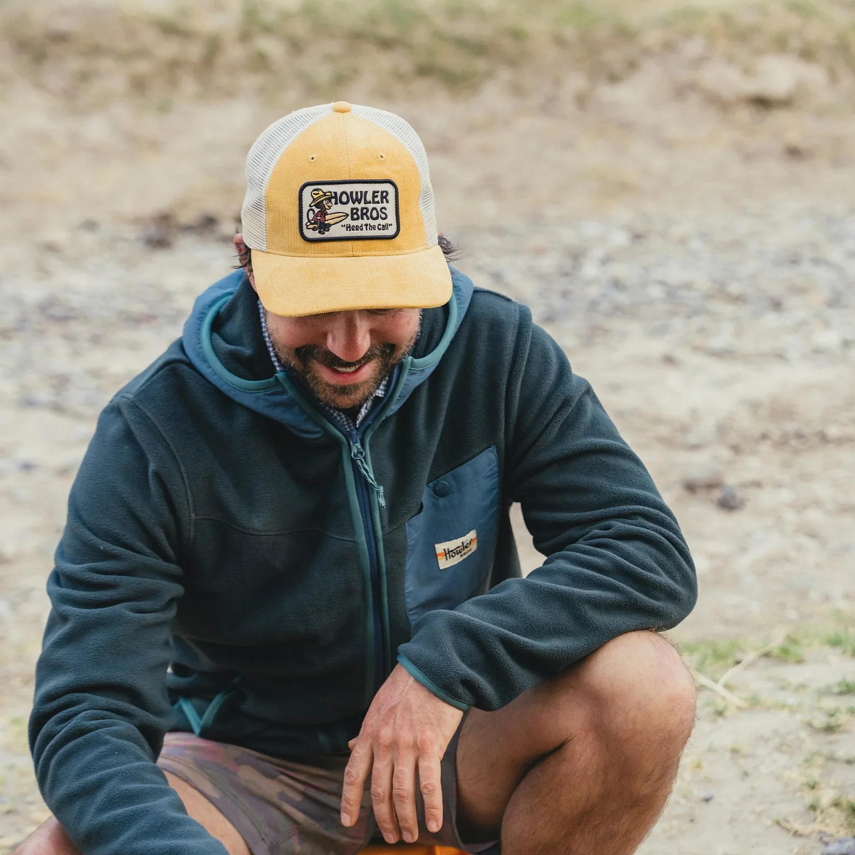 Howler Bros El Monito Surfs Badge Standard Hat - Surfs Badge: Yellow Corduroy - Image 2