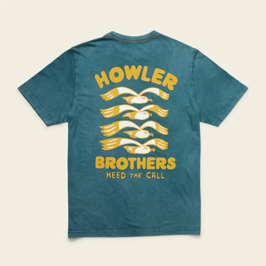 HOWLER BROS Flocka Seagulls Cotton T-Shirt - STORM