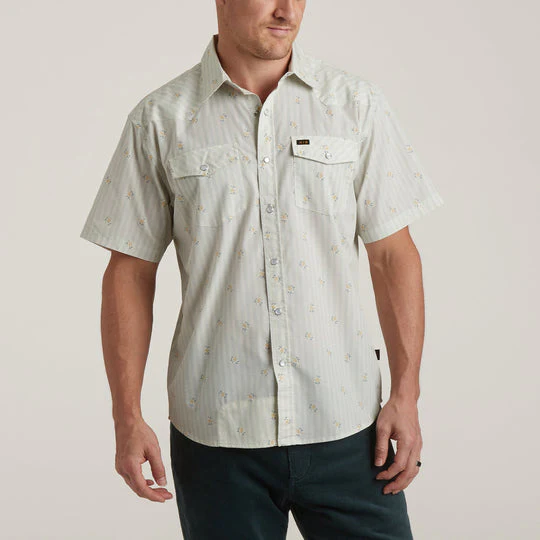 Howler Bros H Bar B Snapshirt - Vintage Grid Floral: Medium White - Image 2