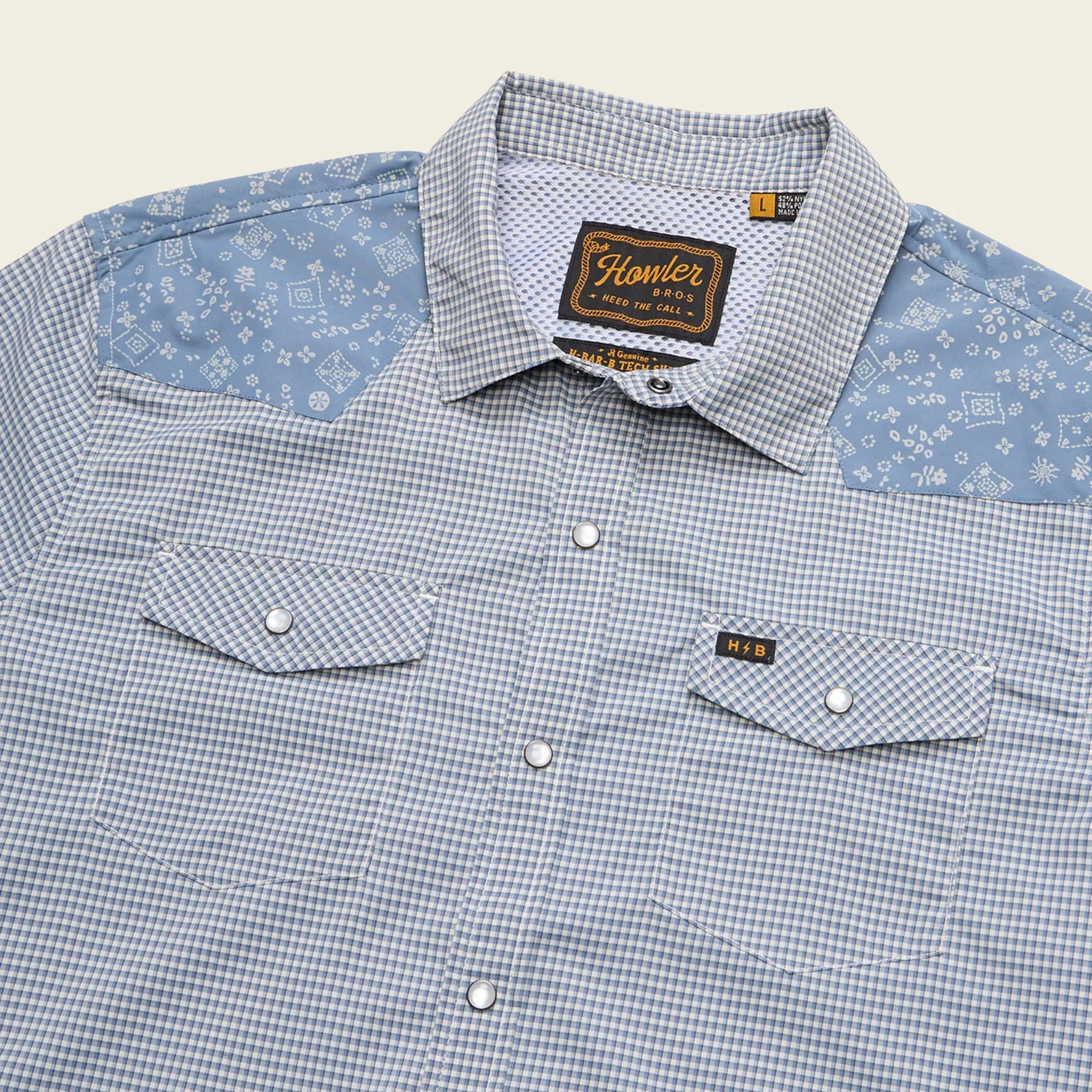 Howler Bros H Bar B Tech Longsleeve - Wild Rag: Blue Mirage - Image 3