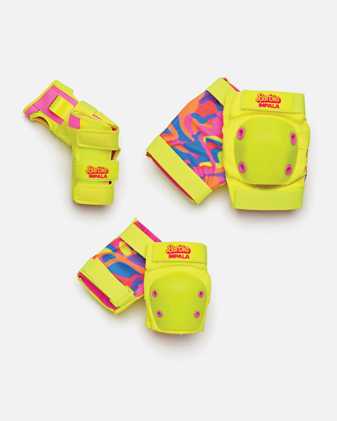 Impala Rollerskates Youth Protective Pad Set - BARBIE BRIGHT YELLOW
