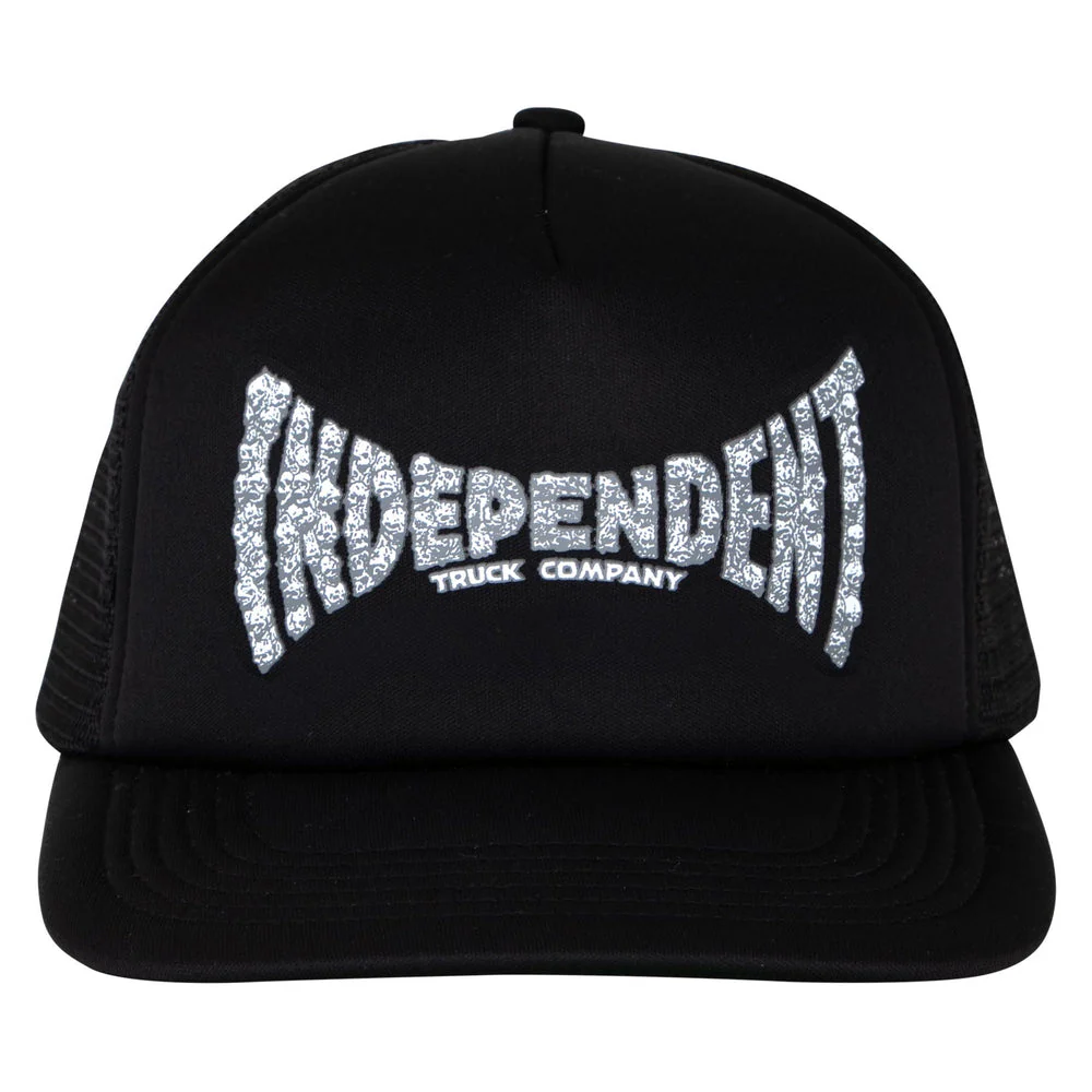 Independent Skull Span Independent Trucker Hat - BLACK