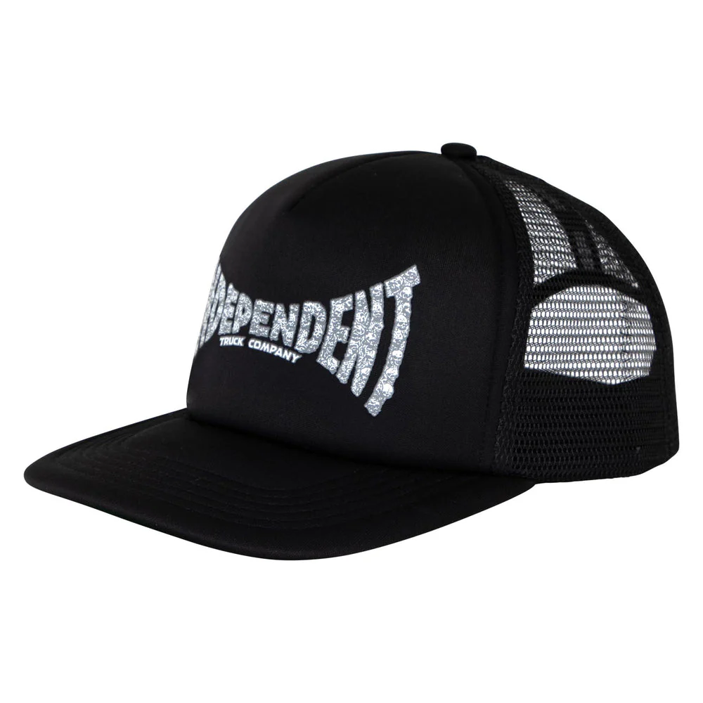 Independent Skull Span Independent Trucker Hat - BLACK - Image 2