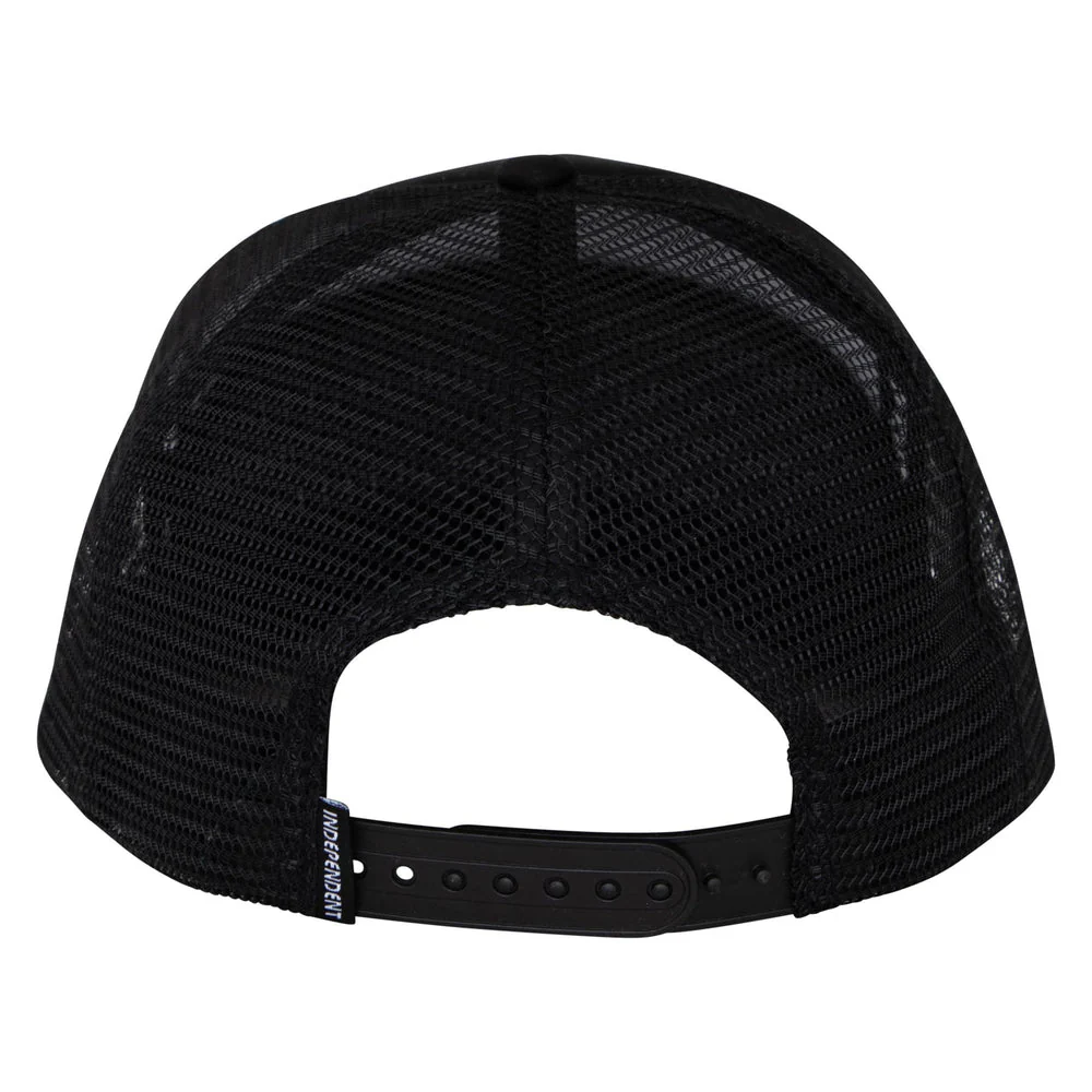 Independent Skull Span Independent Trucker Hat - BLACK - Image 3