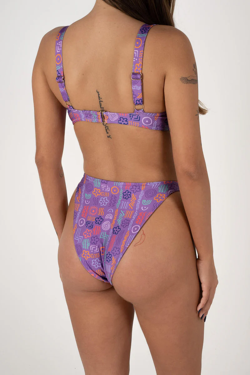 Inner Relm Bang Bang Bra Cup Top - PURPLE SCRIBBLE - Image 3