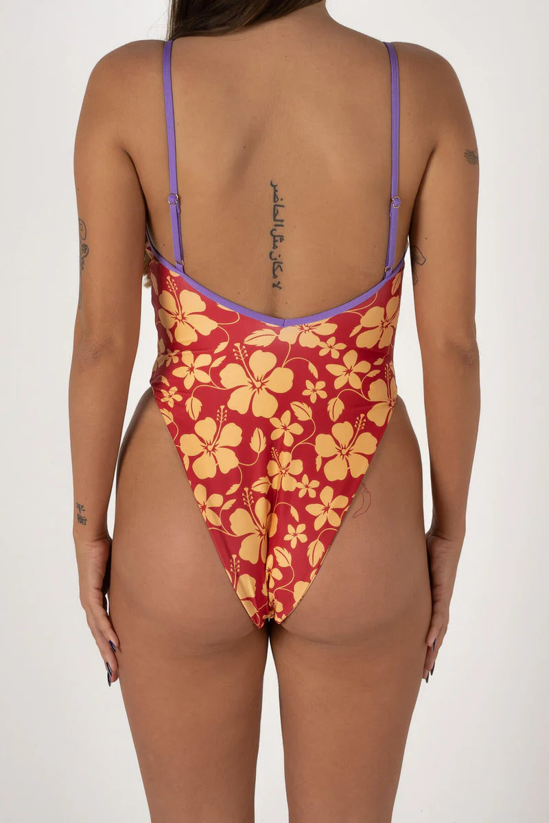Inner Relm HellaCute One Piece - ALOHA RED - Image 3