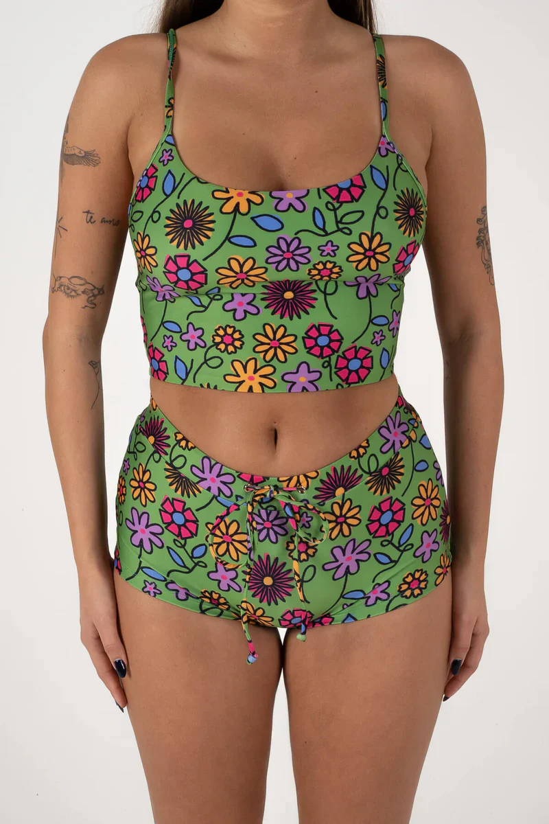 Inner Relm Ninety Nine Top - GREEN FLOWER - Image 2
