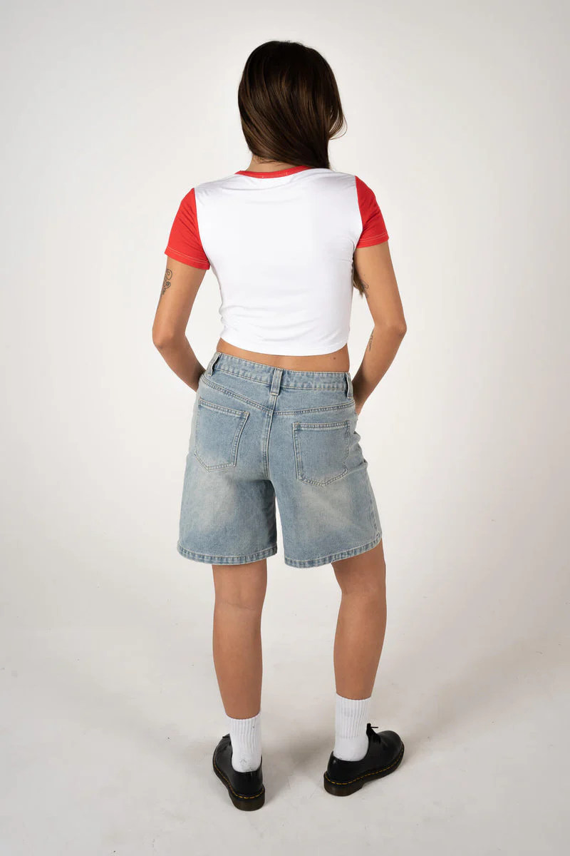 Inner Relm Pot Plant Baby Tee - WHITE/RED - Image 3