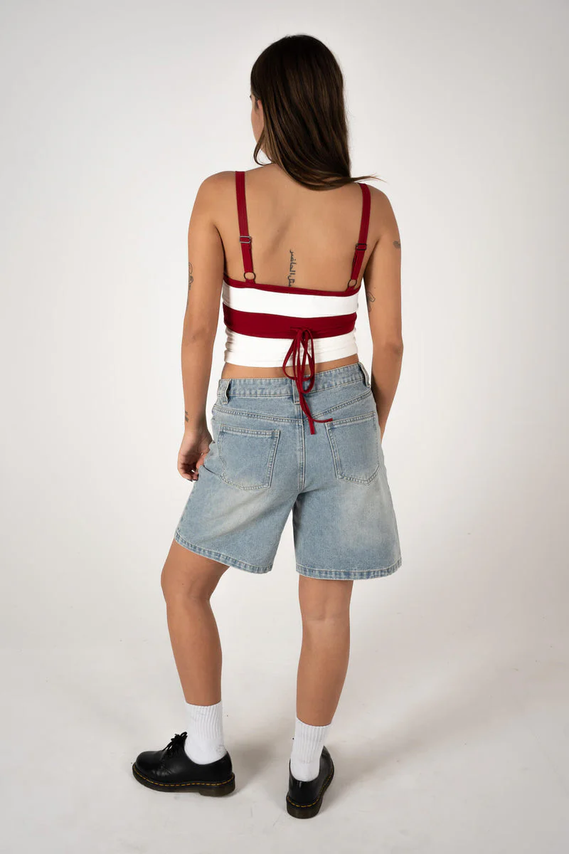 Inner Relm Sweet Treat Singlet Tank - WHITE/RED - Image 3
