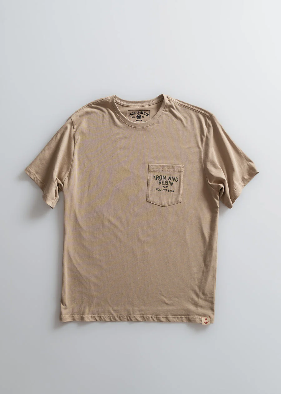 Iron & Resin Here For The Beer Pocket Tee - Tan - Image 2