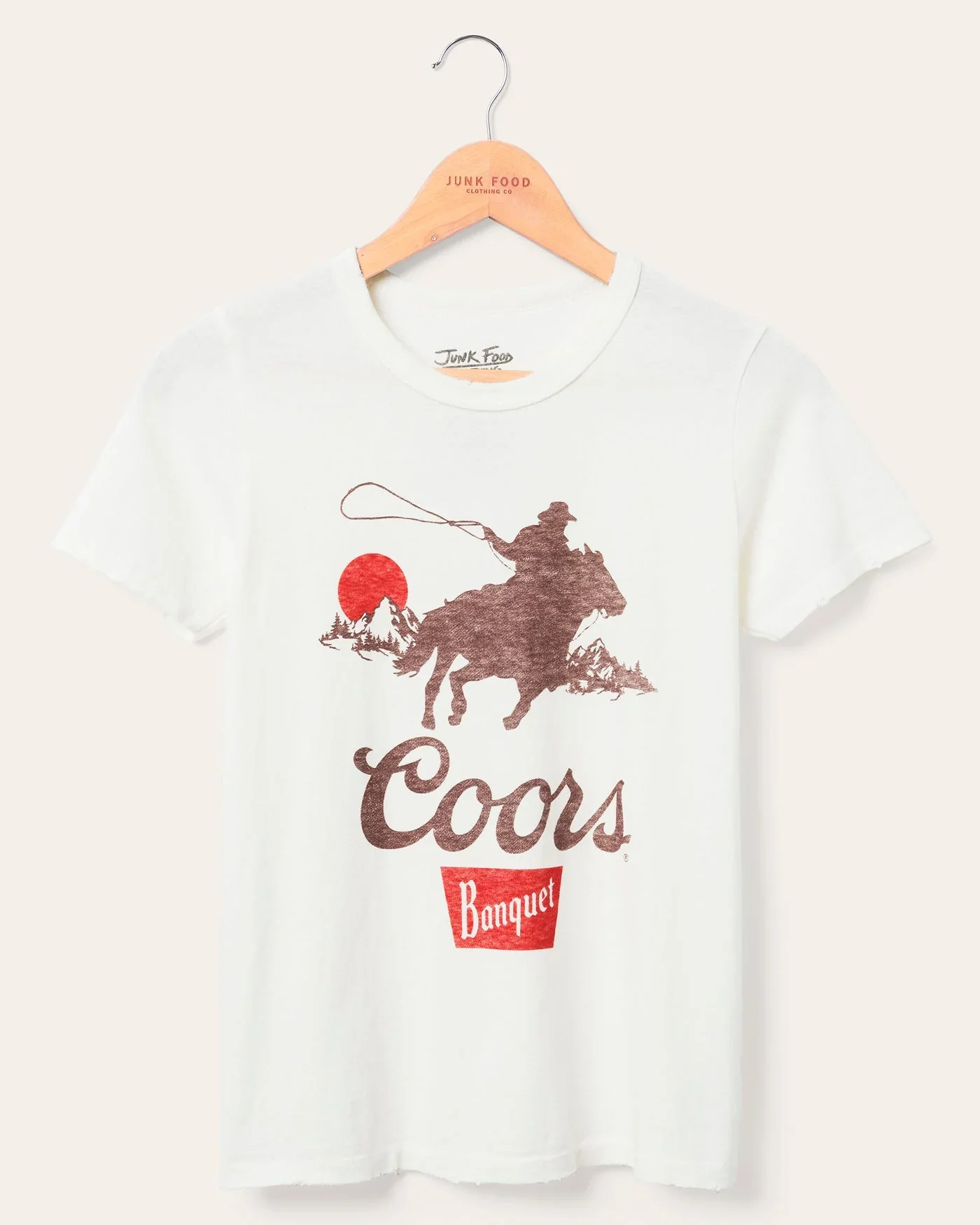 Junk Food Women's Coors Banquet Cowboy Original Tee - VINTAGE WHITE