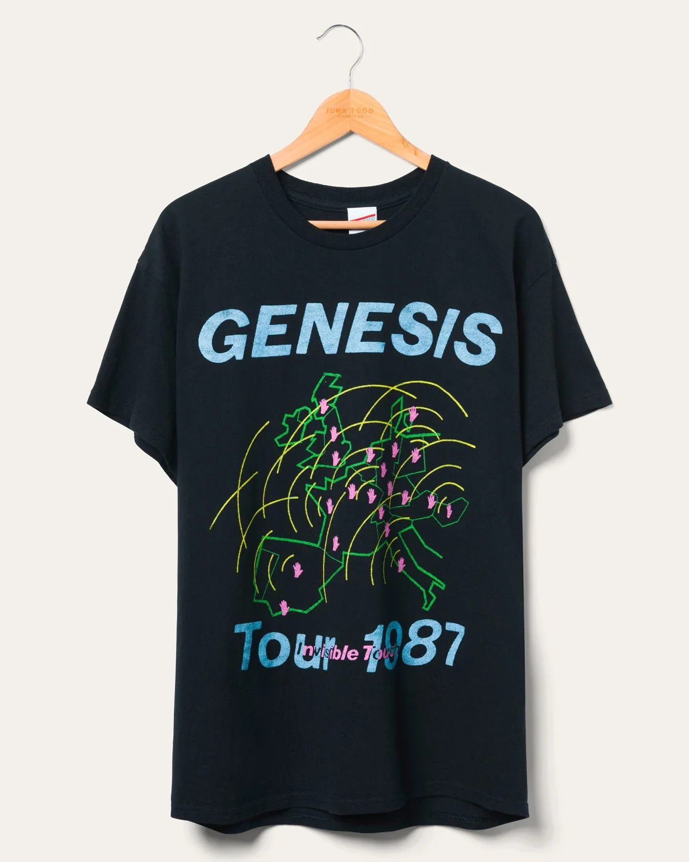 Junk Food Genesis Invisible Touch Tour 1987 Flea Market Tee - BLACK