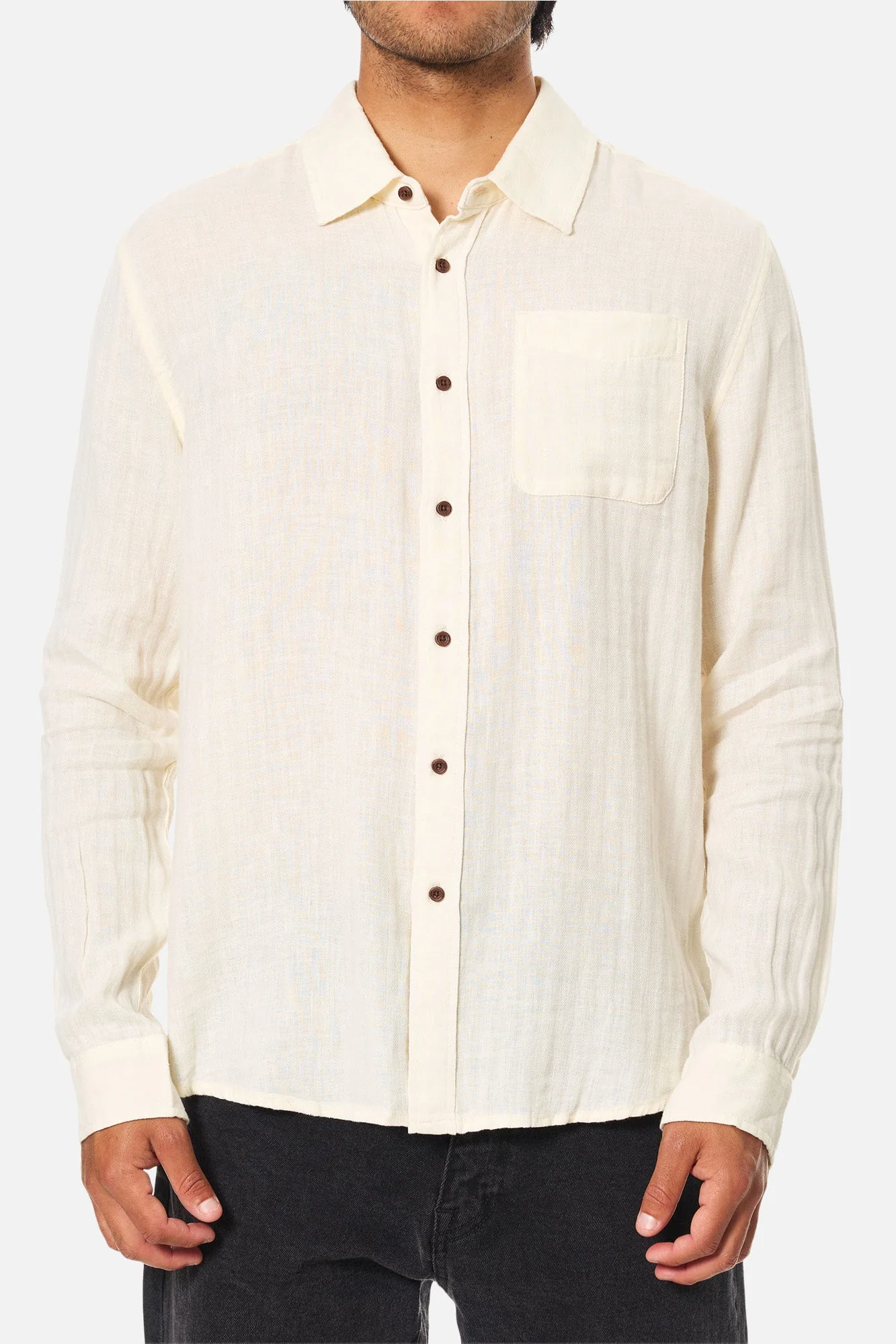Katin Alan Solid Long Sleeve Shirt - Vintage White - Image 2