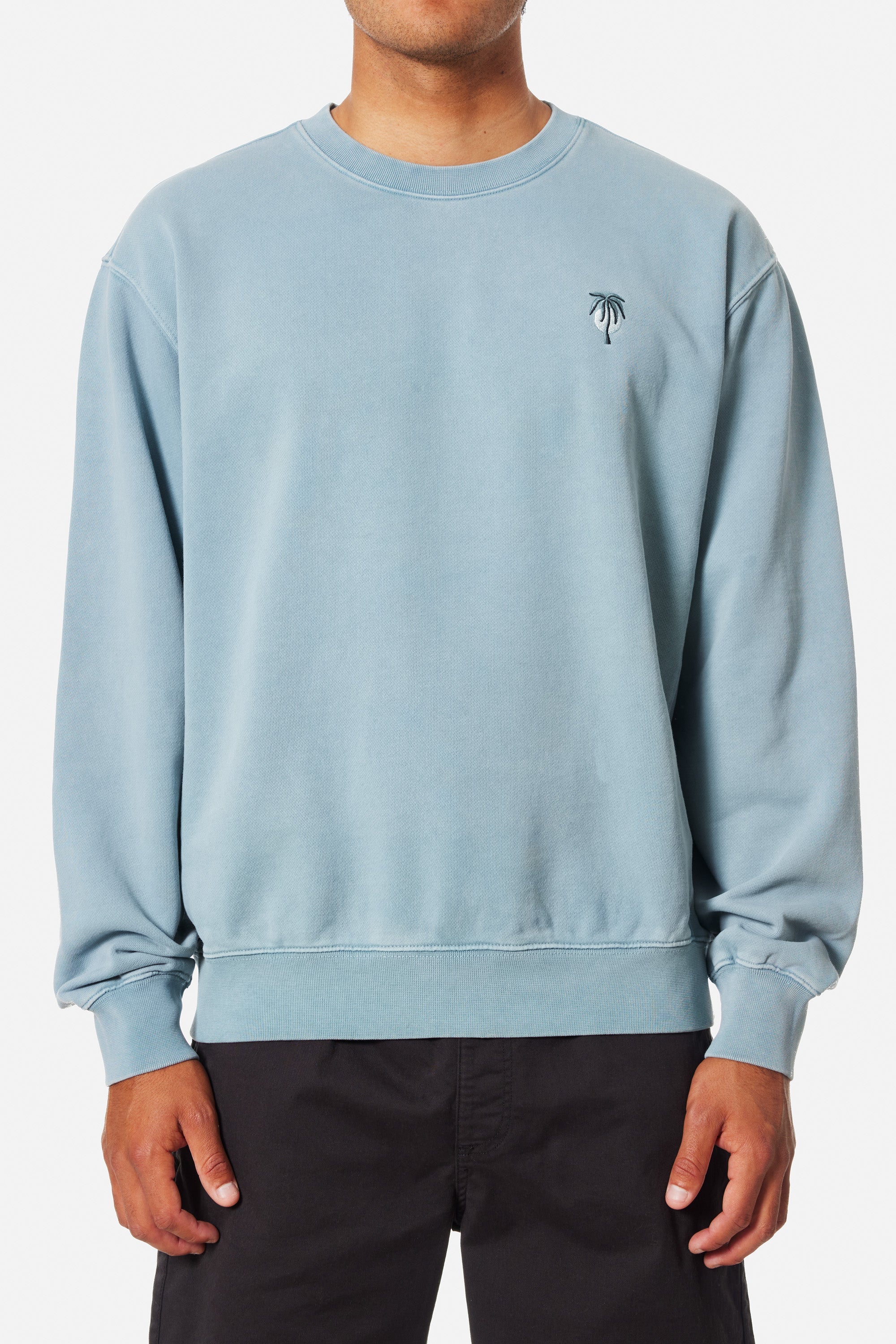 KATIN CRAWFORD EMBROIDERED CREWNECK - SKY BLUE