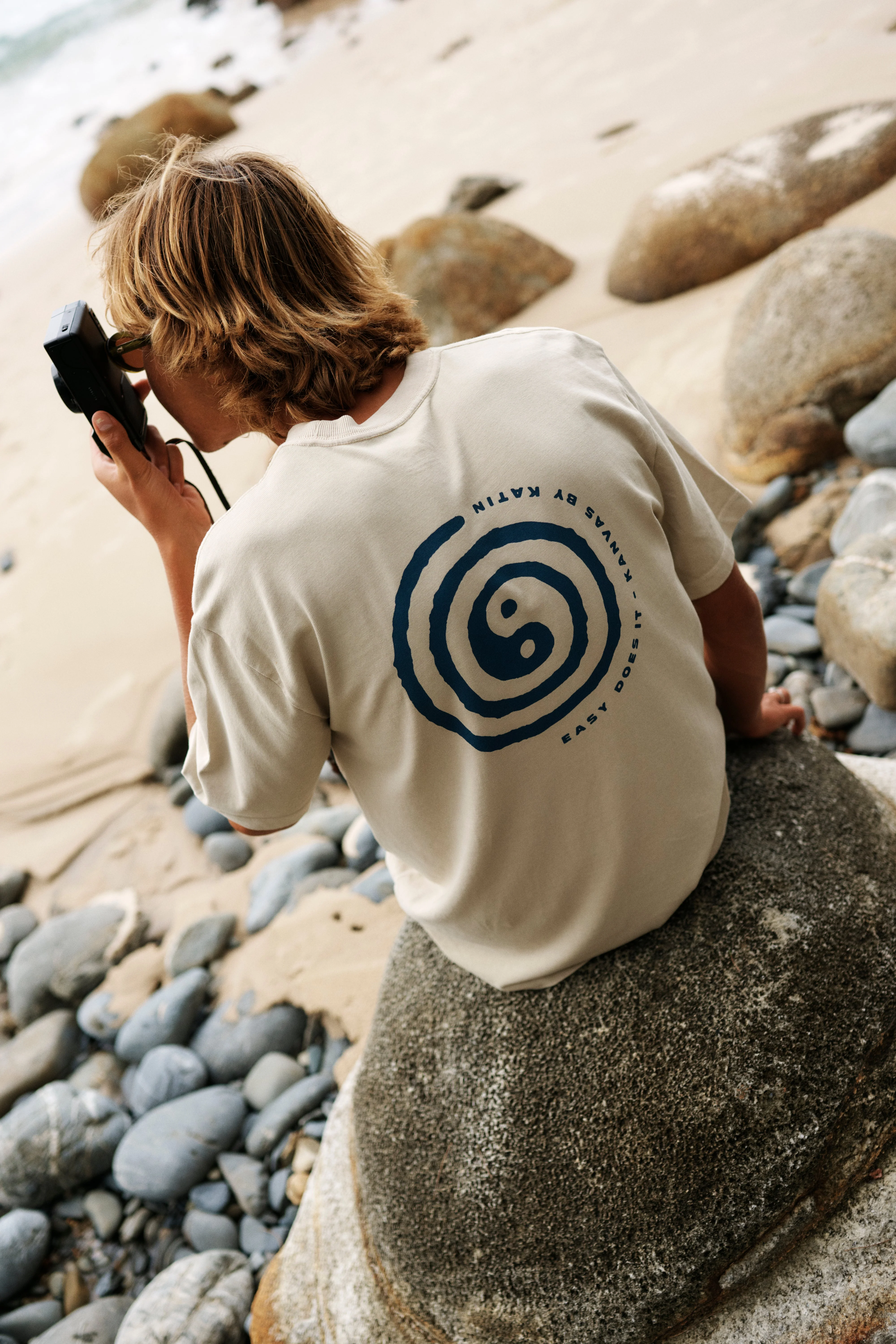 Katin Swirl Relaxed Tee - Pelican Pigment Dye