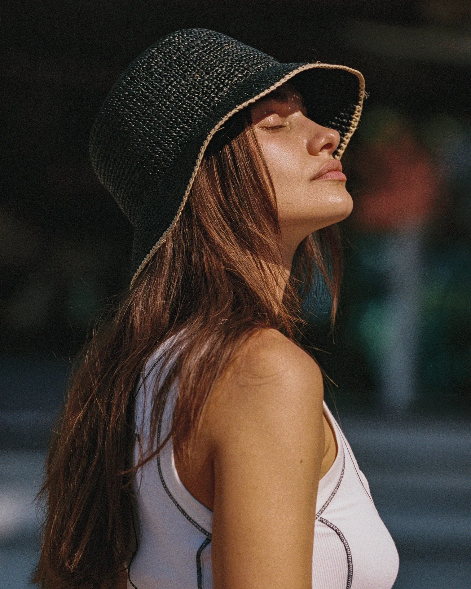 L Space Isadora Bucket Hat - BLACK/CREAM